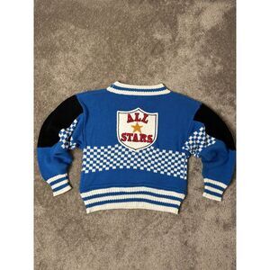 Vintage Women's AMILANO 80s All Stars blue and white sweater‎ #80s Size L